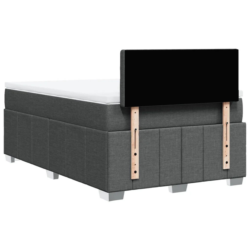 Giroletto a Molle con Materasso Grigio Scuro 120x190cm Tessuto