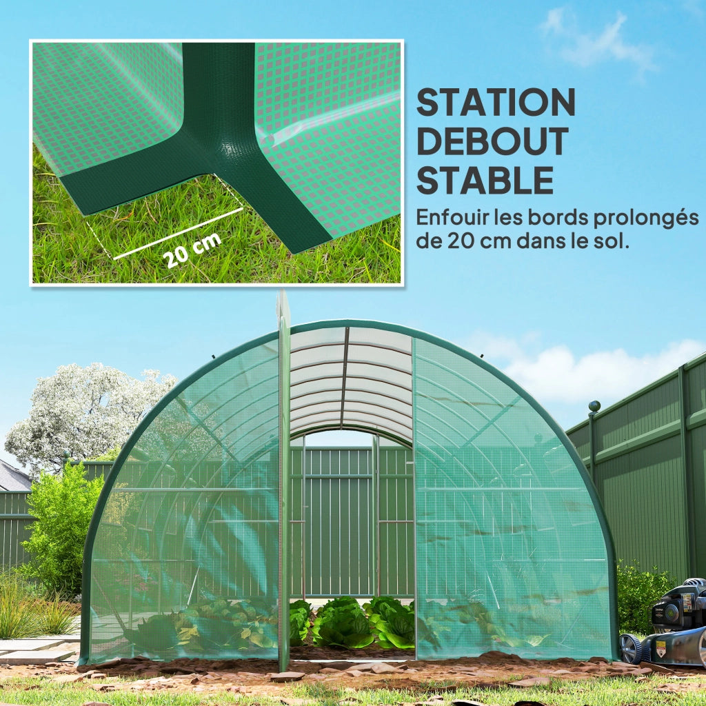 Serra Tunnel da Giardino ¨C Xylo ¨C 18 m2 8 Finestre 2 Porte PE Verde