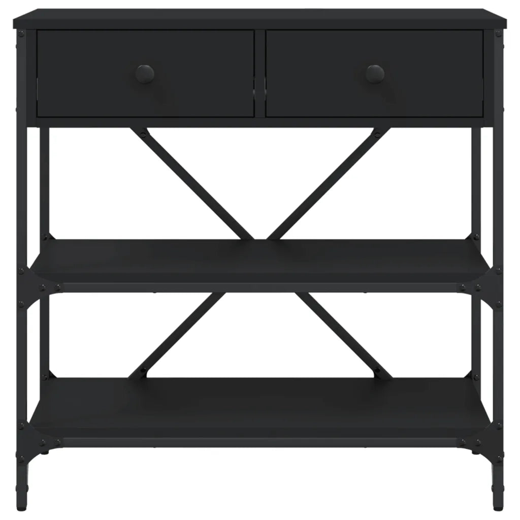 Tavolino Consolle Nero 75x34,5x75 cm in Legno Multistrato 833408