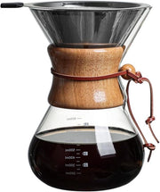 Caffettiera Glaciale a 400 ml con Filtro in Acciaio Inox e Maniglia in Legno