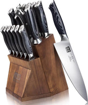 Set di Taglieri da Cucina Blok - Set di Taglieri Giapponesi - Qualità Professionale - 16 pezzi - Alto Contenuto di Carbonio - Acciaio Inossidabile Tedesco