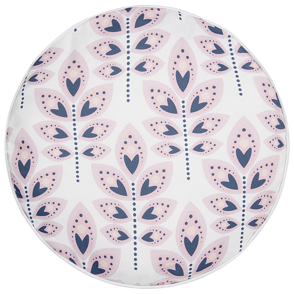 Set di 2 cuscini da giardino in poliestere beige ⌀ 40 cm Cuscino da lancio rettangolare con motivo a foglia dal design moderno
