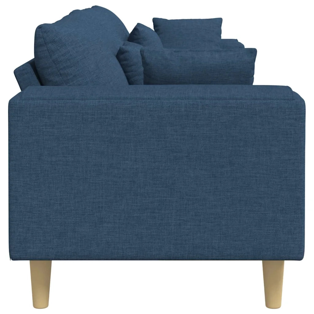 Divano in tessuto con cuscino Blu 208 cm Tessuto