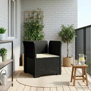 Poltrona a 1 Posto con Cuscino Aspetto Rattan PP Antracite 8011852