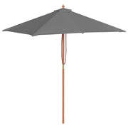Ombrellone da Esterni con Palo in Legno 150x200 cm Antracite