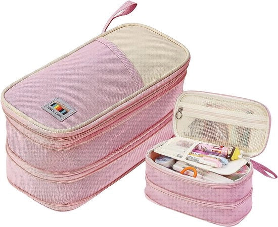 Etui per Ragazze Ragazzi, Etui Opvougbile Espandibile Super Grande, Grande Regalo per Adulti/Studenti/Artisti/Donne/Uomini, rosa, Etui