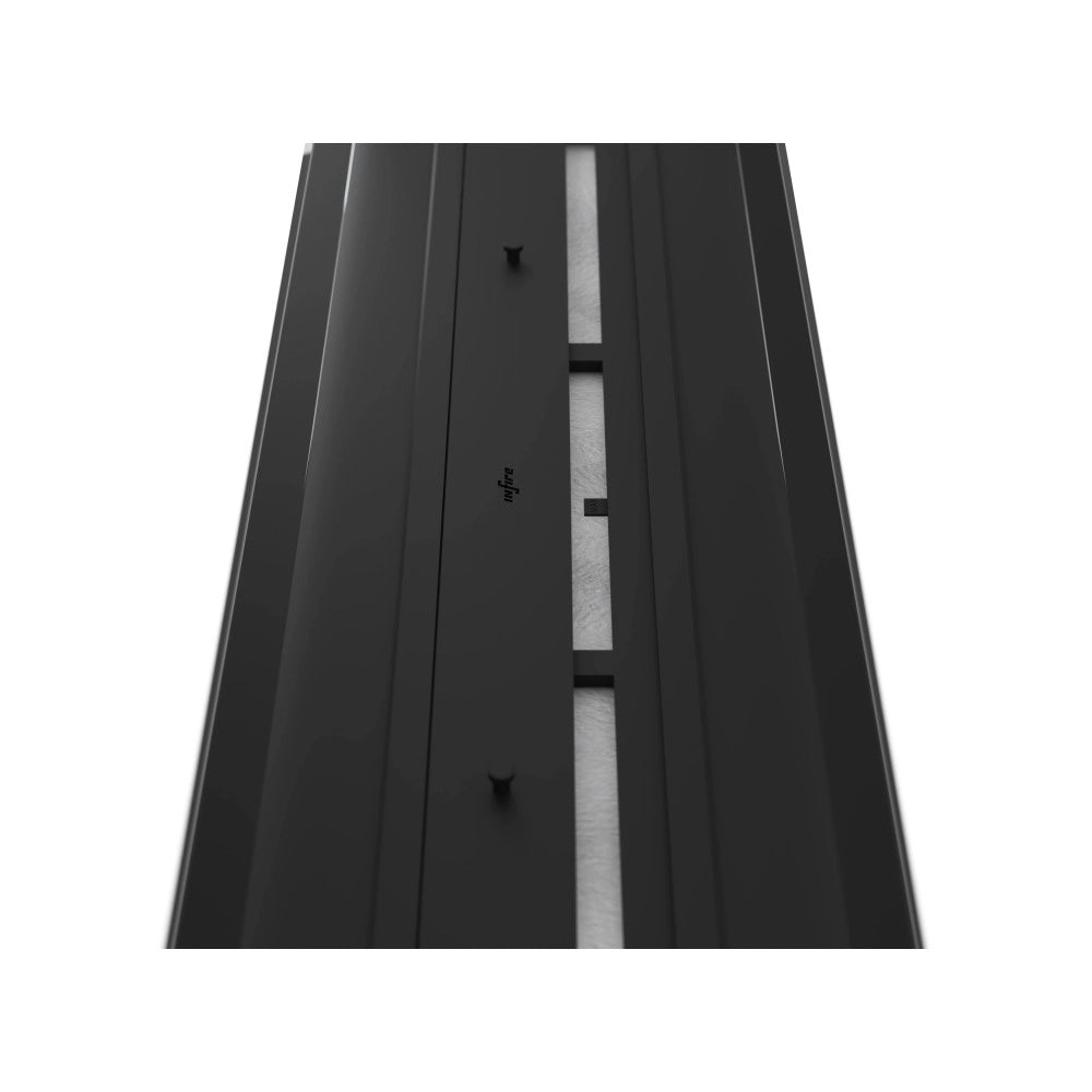 Camino a Bioetanolo da Incasso o appoggio Insert Black 1200 - Biocamino nero sottile con due vetri, Serbatoio 3l - 120cm