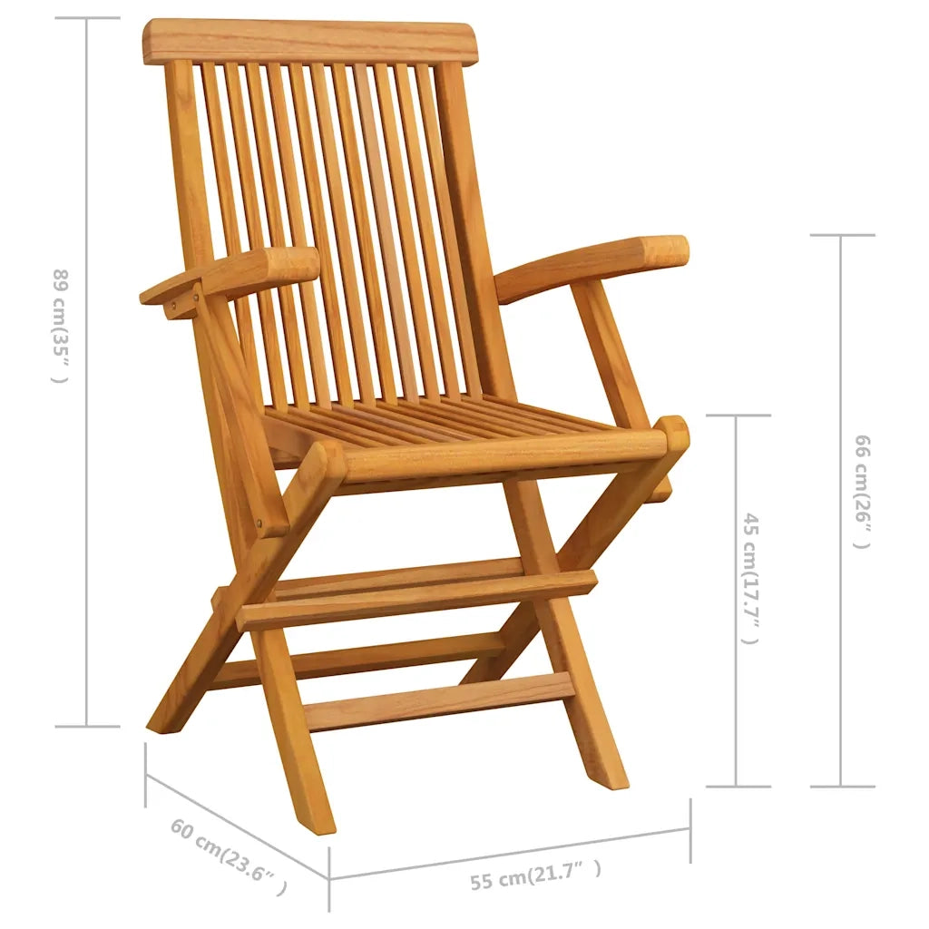 Sedie da Giardino 3pz in Legno Massello di Teak 312277