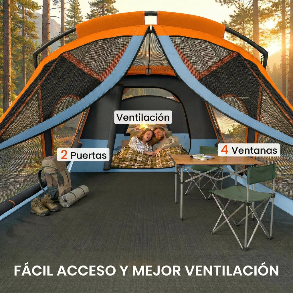 Tenda da campeggio 4 persone 2 stanze ¨C zephmum ¨C impermeabile facile montaggio