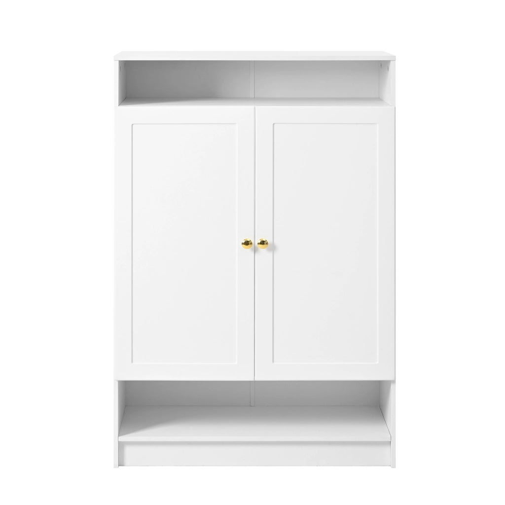 Scarpiera con 2 ante e ripiani regolabili - per ingresso - 73x34x109 cm - bianco