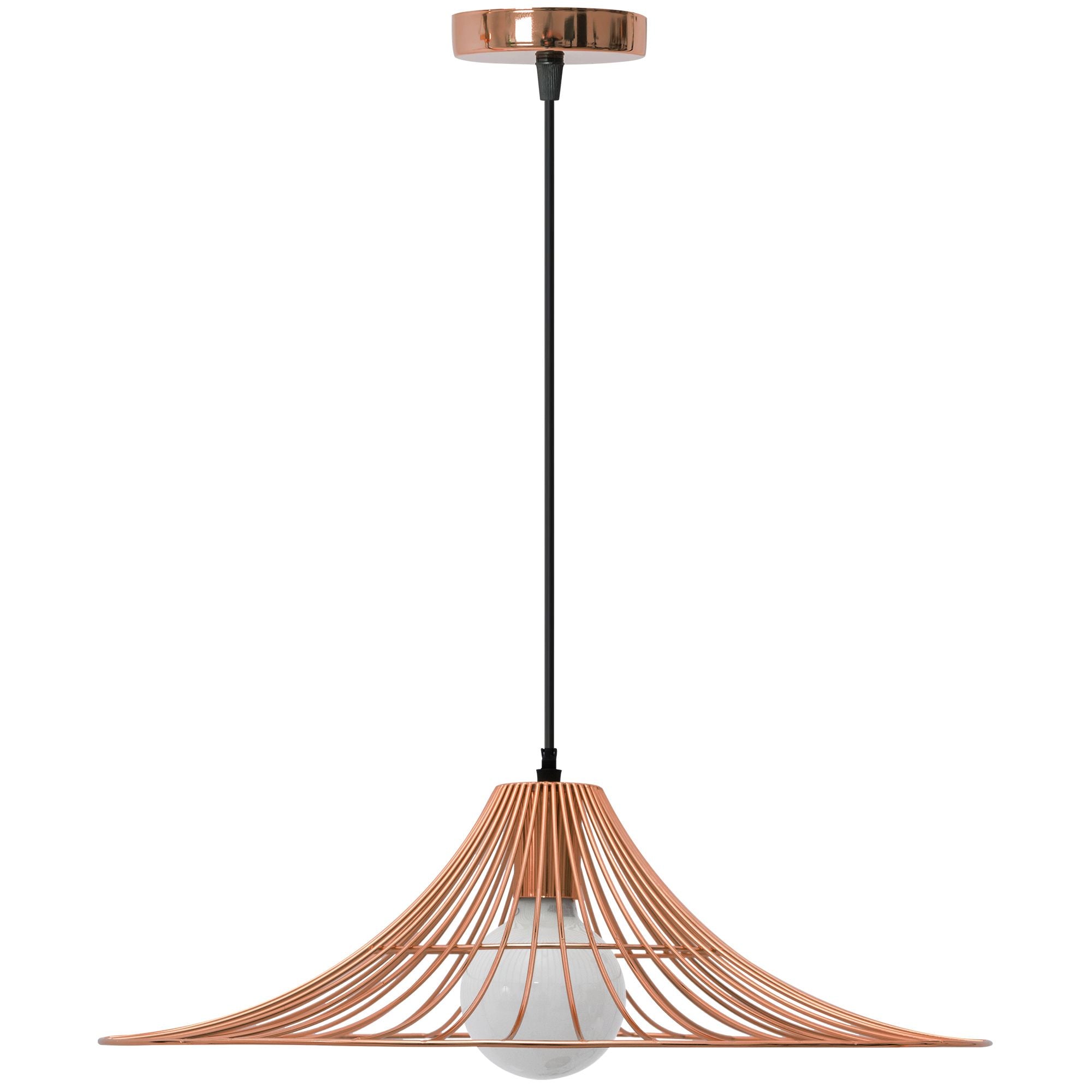 Lampada Da Soffitto Pensile Piatto Rotondo Loft Oro Rosa APP483-1CP
