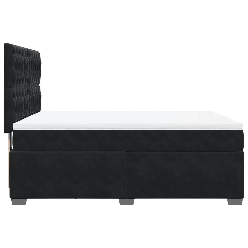 vidaXL Giroletto a Molle con Materasso Nero 140x190 cm in Velluto