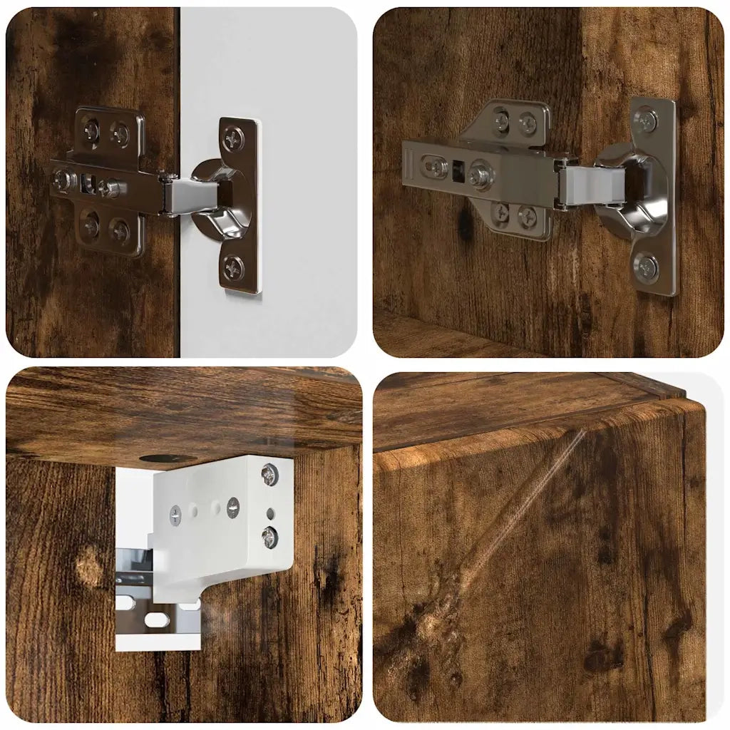 Set di mobili per il bagno Montaggio a parete 4 pcs Rovere fumé 3392968