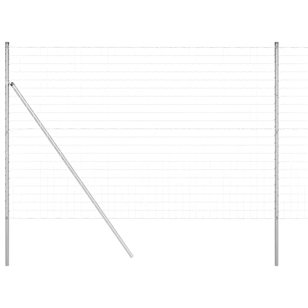 Recinzione con Posto Argento 1,6 x 10 m Acciaio e PVC