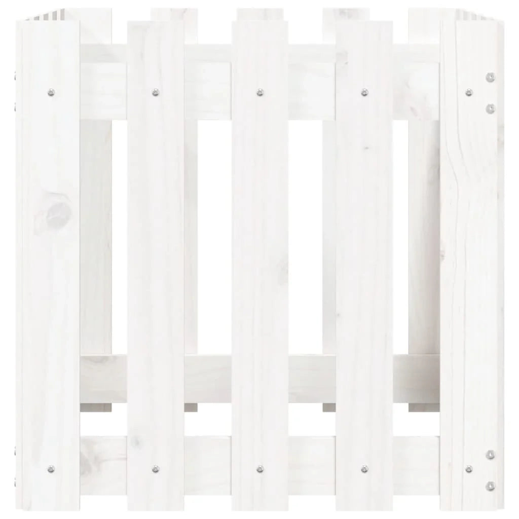 Fioriera rialzata per piante fiori terrazza giardino con design di recinzione 50 x 50 x 50 cm pino bianco massiccio 02_0038100
