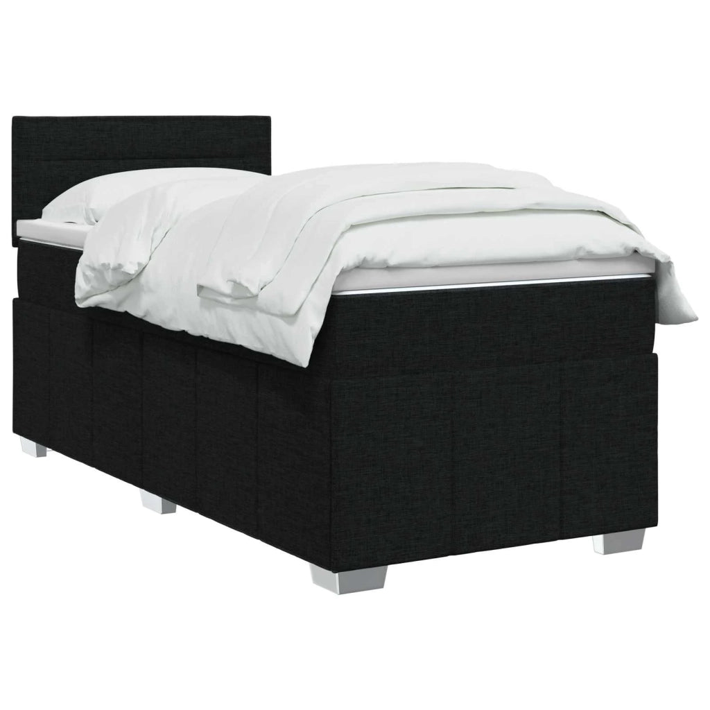 Letto box spring con materasso Nero 90 x 200 cm Tessuto 3452581