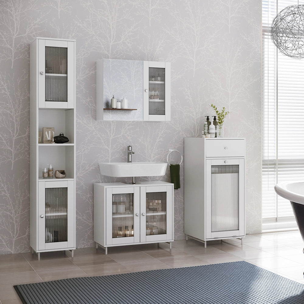 Vicco Set di mobili da bagno Bianco 4 parti