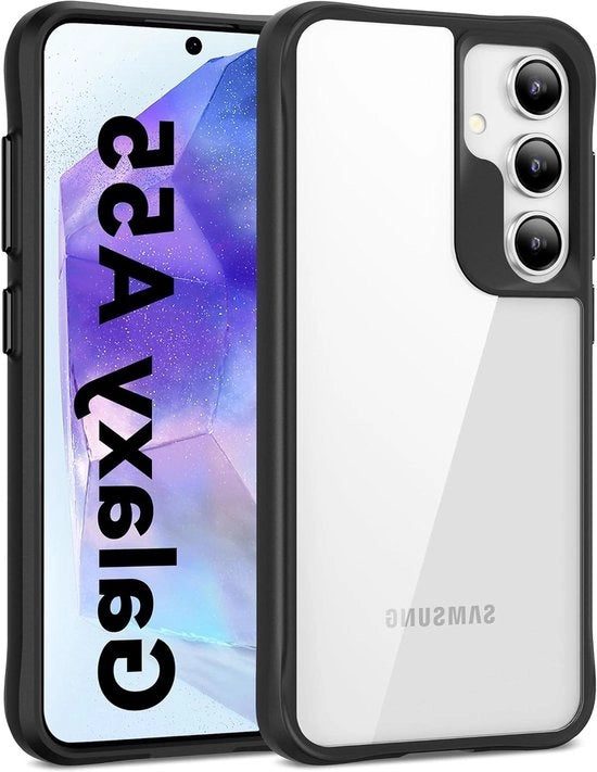 Copertura premium per Samsung Galaxy A55 5G - Translucido nero - Anti-glare - Resistente agli urti e alle abrasioni