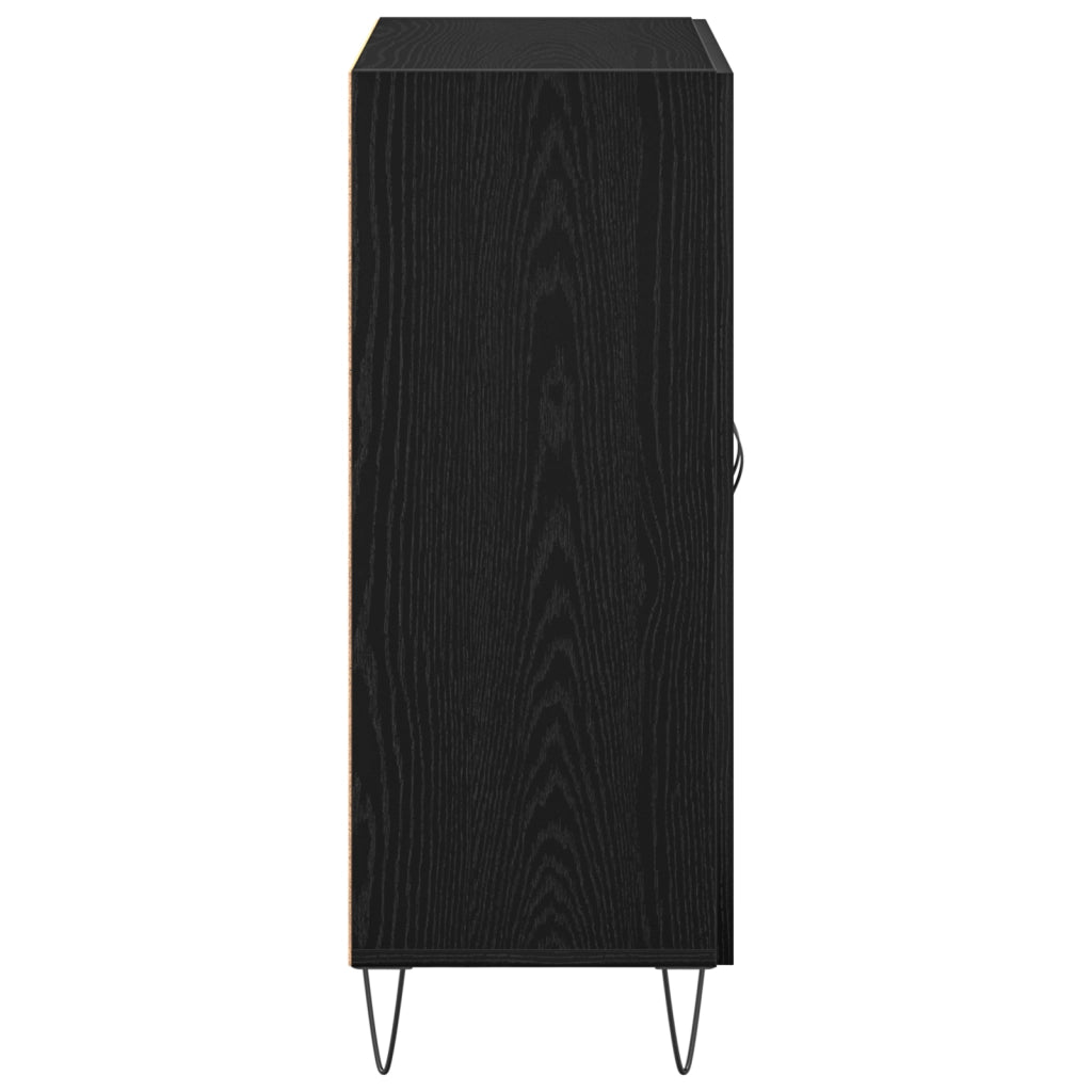 Credenza Nero Rovere 69,5x34x90 cm Legno ingegnerizzato