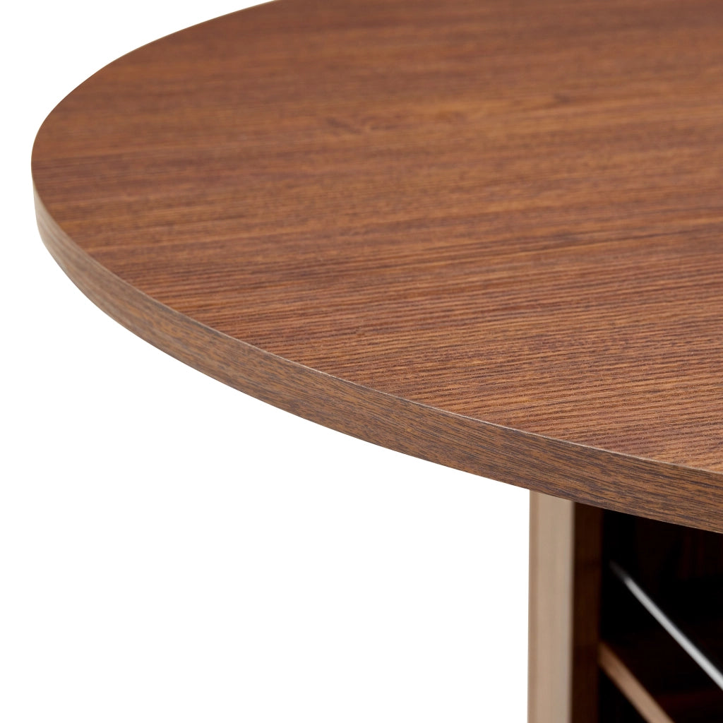 Tavolo da Pranzo Rotondo Allungabile con Vano ¨C Xylo ¨C Noce, 100cm, 4-6 Persone