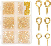 Set di occhiali da occhi 400 pezzi in 3 misure con scatola di conservazione - Attrezzi metallici per gioielli, hangers e perle