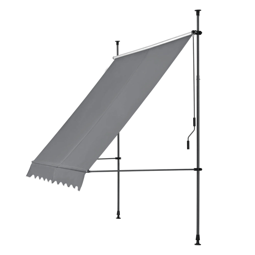 Tenda da sole telescopica in acciaio e poliestere 200 x 120 x 200-300 cm grigio ardesia 03_0008321