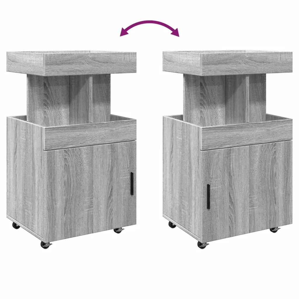 vidaXL Carrello Bar Grigio Sonoma 50x41x89 cm in Legno Multistrato
