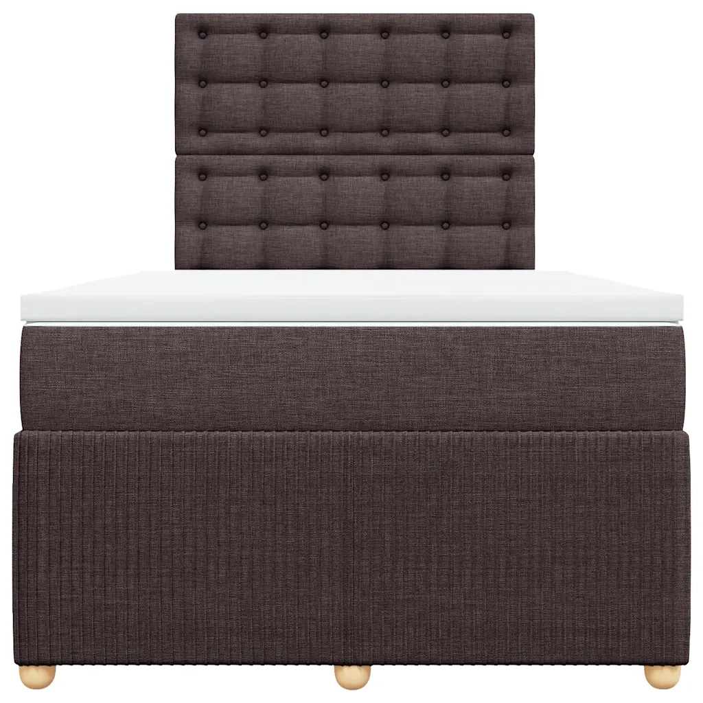 Giroletto a Molle con Materasso Marrone Scuro 120x200cm Tessuto
