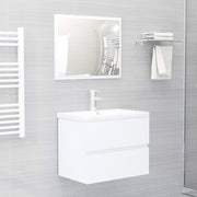 Set Mobili da Bagno Bianco in Legno Multistrato 3071675