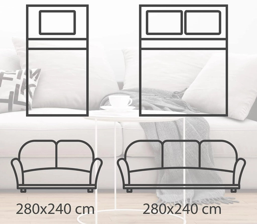 Telo Arredo Tinta Unita Made in Italy in Cotone Panama Grandfoulard Copritutto Marrone - 2 Posti 280x240