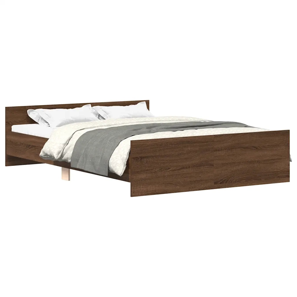 Giroletto con Testiera e Pediera-Struttura Letto Rovere Marrone 120x190 cm
