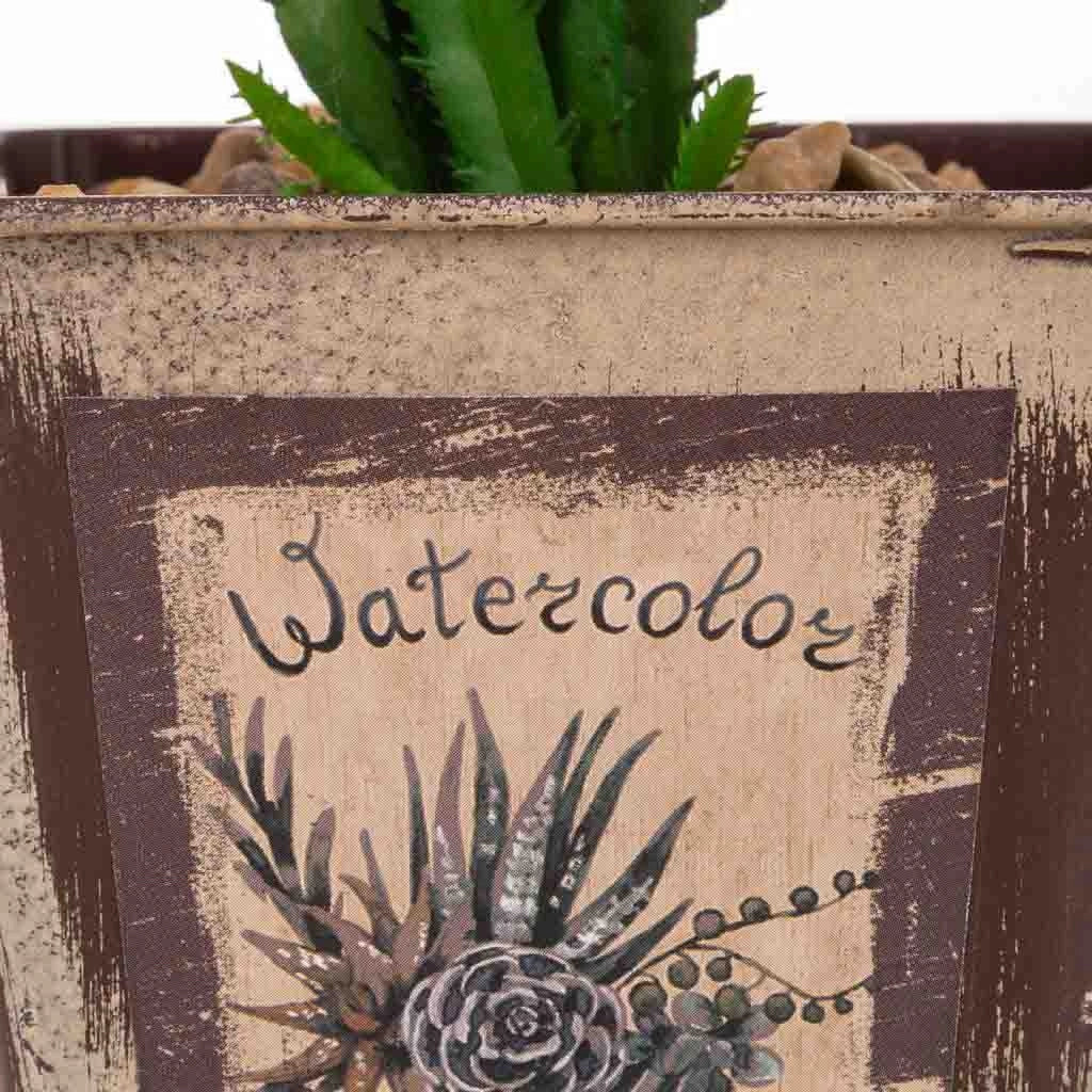 Vaso con cactus artificiale 9,5x9,5x21h
