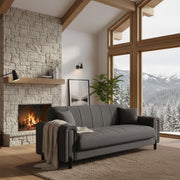 Papozze, Divano Letto 3 Posti Contenitore, 226x86 cm Nero Antracite