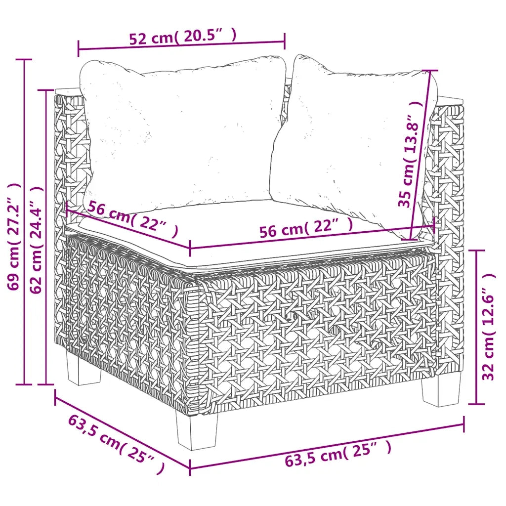 vidaXL Set Divano da Giardino 10 pz con Cuscini Beige in Polyrattan