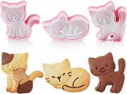 Set di forme per biscotti gatto - set di 3 forme mini per biscotti e torta - plastica, fondant.