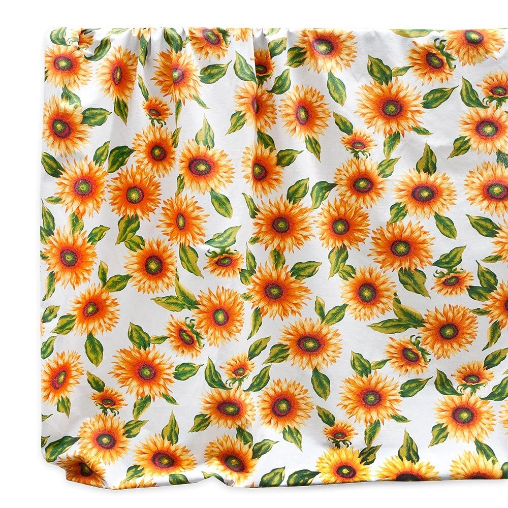 Tessuto Stoffa Girasoli Cotone Cucito Arredo Rivestimento Foderare Cuscini Divani 2,8x3 Mt Bianco