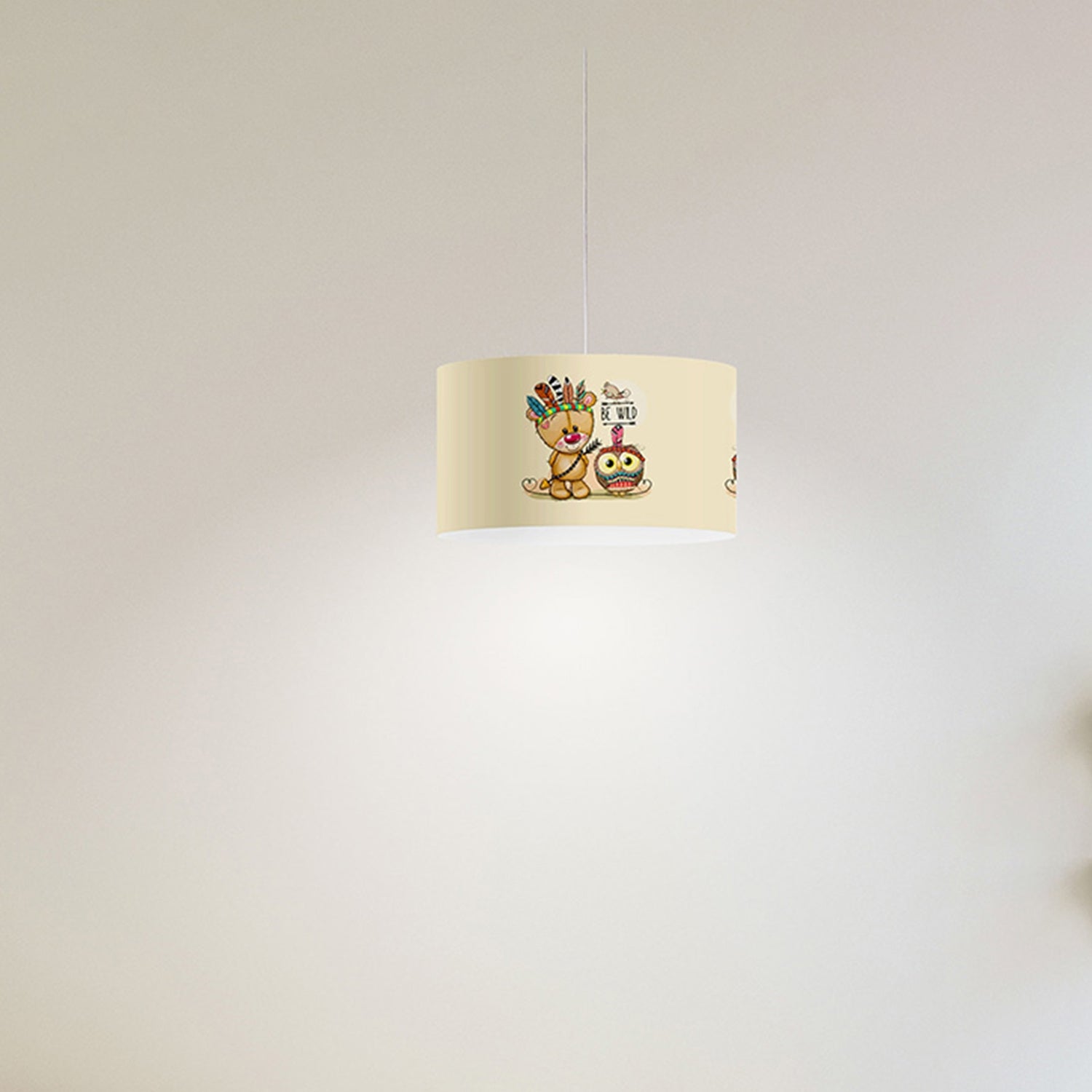 Sospensione Moderna Decokids Polilux ® Grafica Indiano 1 Luce E27 D27Cm