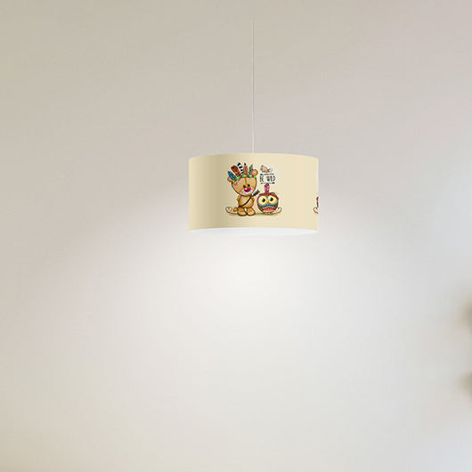 Sospensione Moderna Decokids Polilux ® Grafica Indiano 1 Luce E27 D27Cm