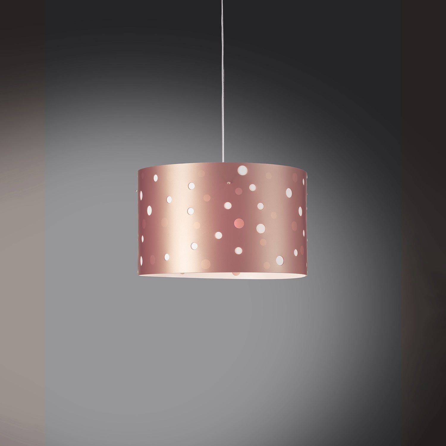 Lampadario Moderno Pois Polilux ® Pink Metal Materie Plastiche Bianco 3 Luci E27