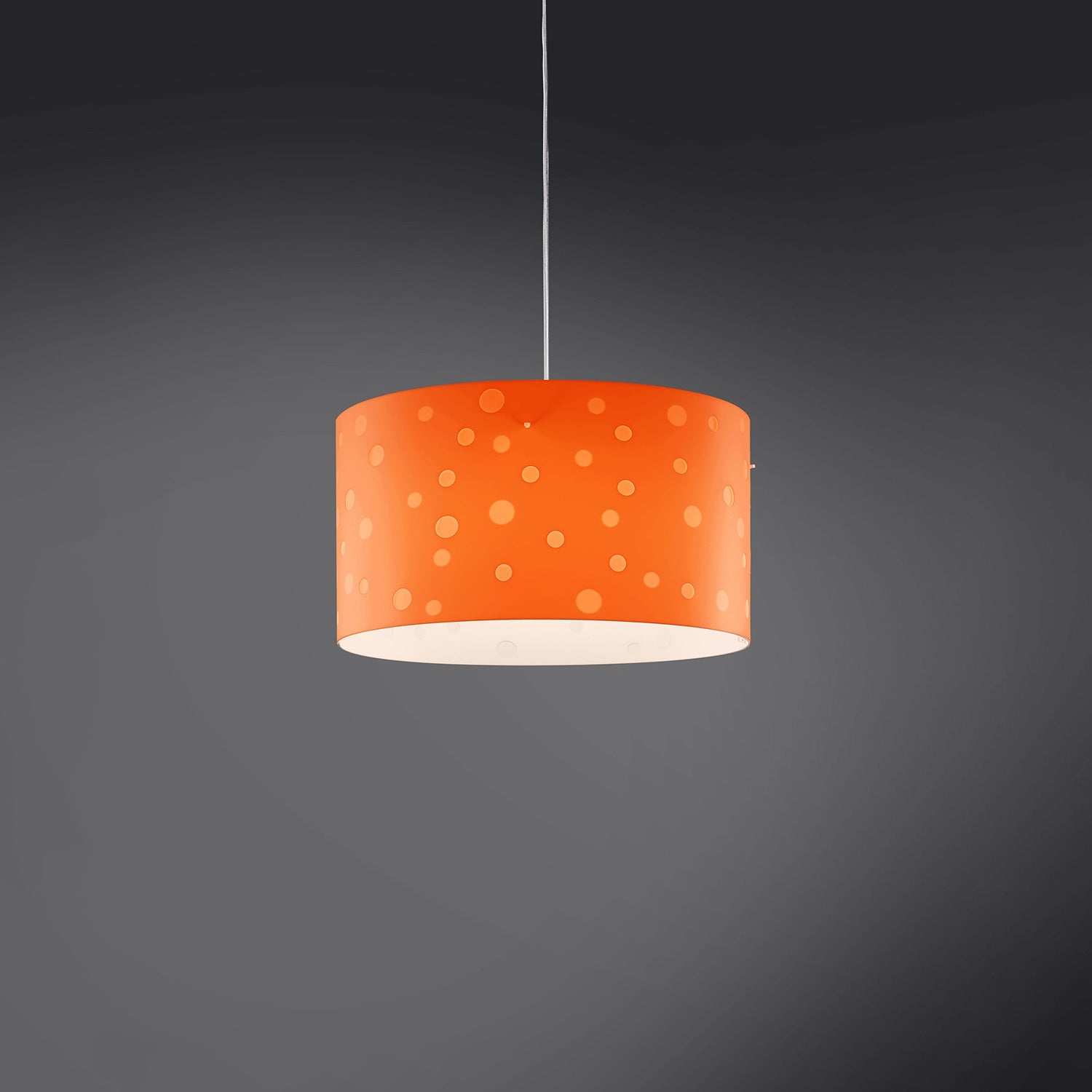 Lampadario Moderno Pois Polilux ® Arancione Materie Plastiche Bianco 5 Luci E27