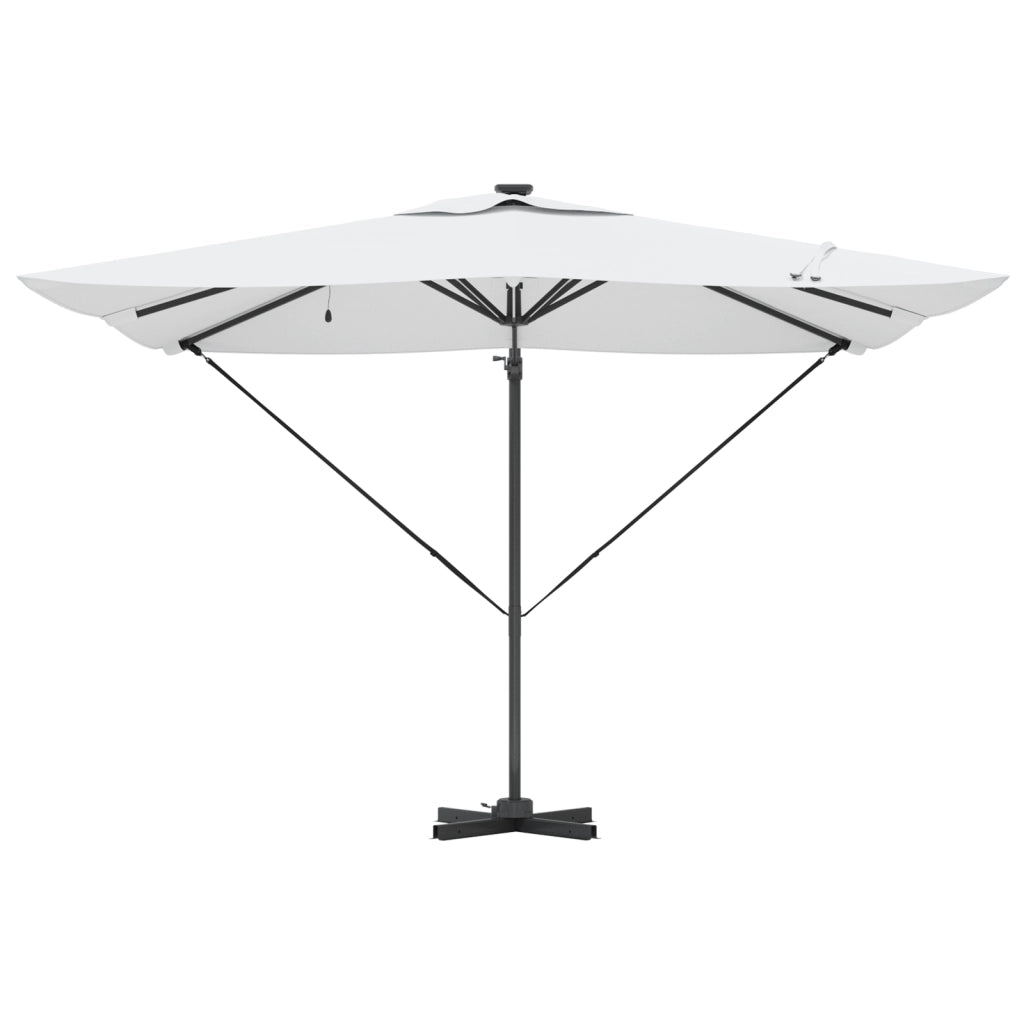 Ombrello a Sbalzo Roma con LED Sabbia 286x285x270 cm Alluminio