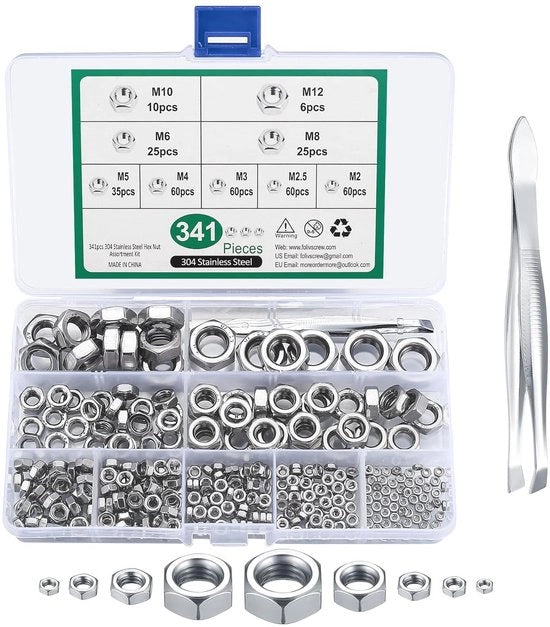 Assortimento di viti a 6 guglie - Acciaio inossidabile, viti di bloccaggio, viti di serraggio, viti di sicurezza da M2 a M12