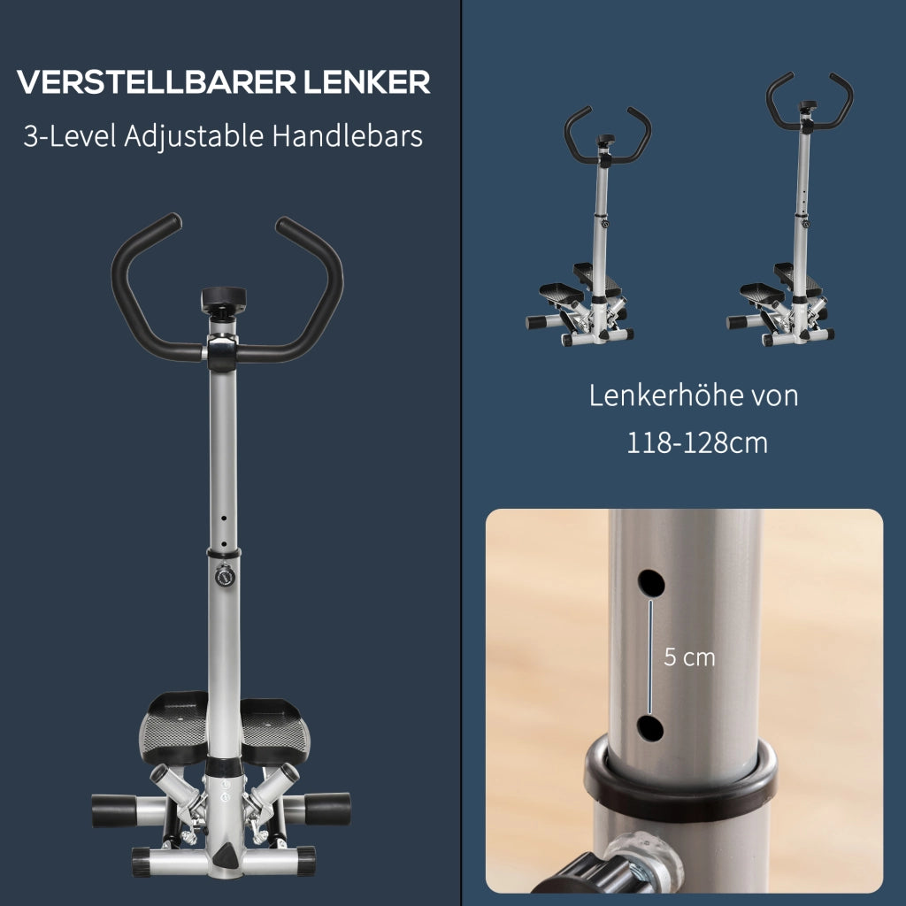 Cyclette stepper con manubrio per allenamento di gambe e glutei, schermo LCD, velocit¨¤ regolabile