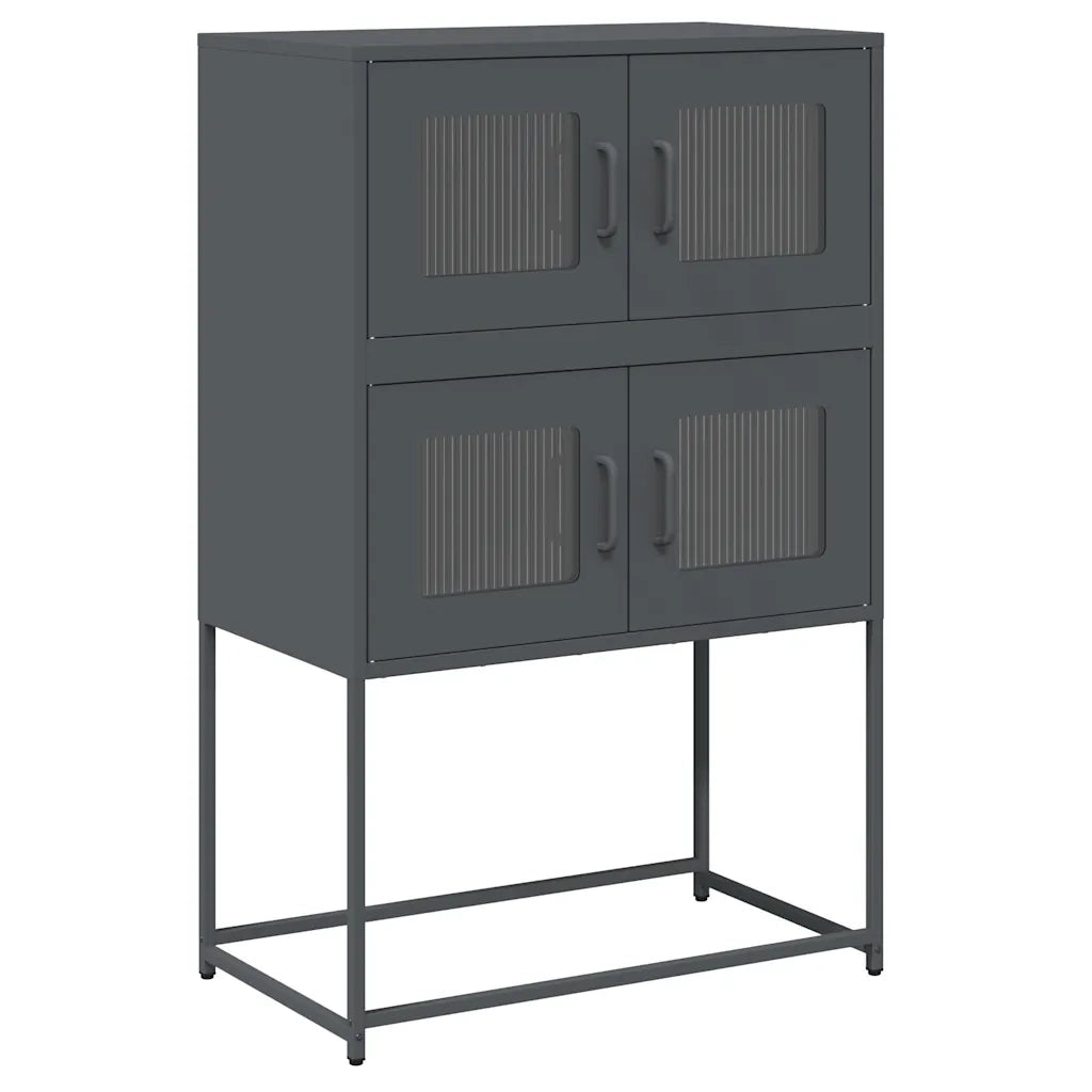 Credenza | Madia | Buffet da pranzo | Armadio da pranzo Antracite 68x39x107 cm Acciaio