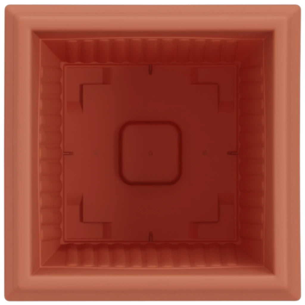 Vaso quadrato per fiori 24 pcs Rosso Mattone 16 x 16 x 14 cm