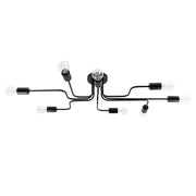 Plafoniera loft industrial nera metallo 8xE27 PLANUM Pure Lume