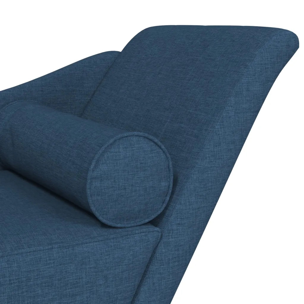 Chaise Longue con Cuscini Blu in Tessuto CFW3649757