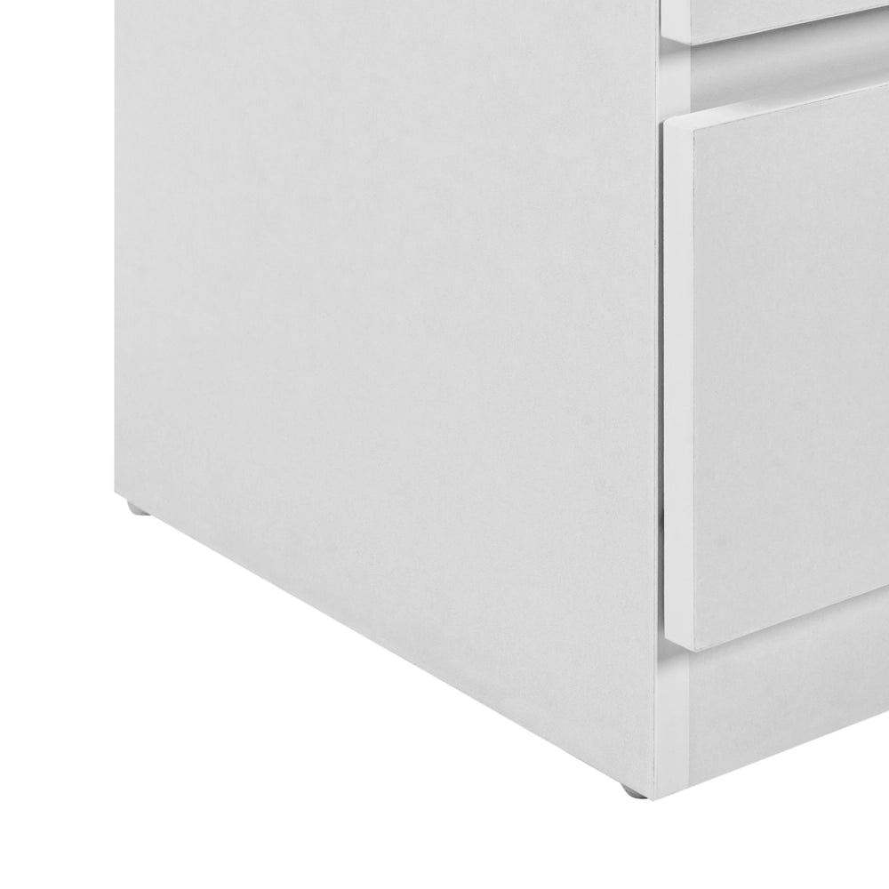 Comodino in truciolato bianco 2 cassetti portaoggetti Design scandinavo Camera da letto