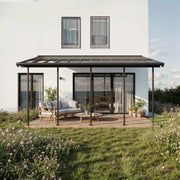 Canopia Sierra Cabrio Pergola Addossata in Alluminio 3X7.4 m Struttura grigia / Pannelli grigio opaco