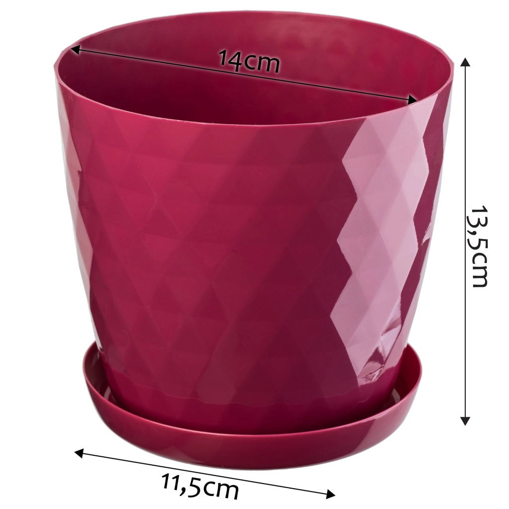 Vaso da fiori in plastica KADAX con supporto, coprivaso, 14 cm, rosa, Kadax
